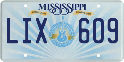 MS license plate LIX609