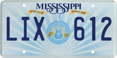 MS license plate LIX612