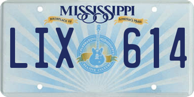 MS license plate LIX614