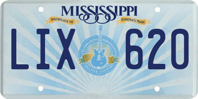 MS license plate LIX620