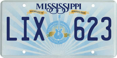 MS license plate LIX623