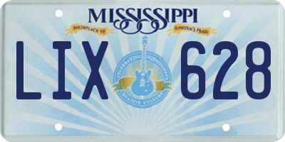 MS license plate LIX628