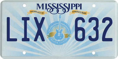 MS license plate LIX632