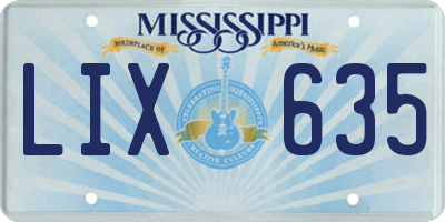 MS license plate LIX635