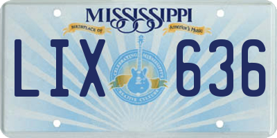 MS license plate LIX636