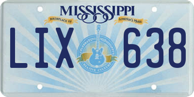 MS license plate LIX638