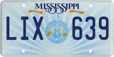 MS license plate LIX639