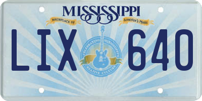 MS license plate LIX640