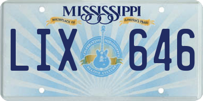 MS license plate LIX646