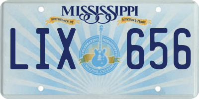 MS license plate LIX656