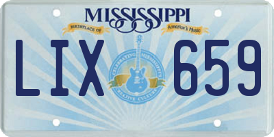 MS license plate LIX659