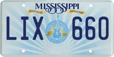 MS license plate LIX660