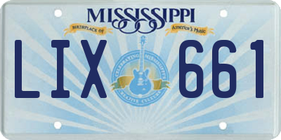 MS license plate LIX661