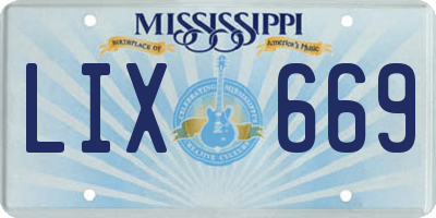 MS license plate LIX669