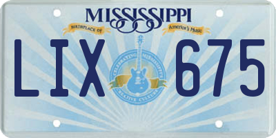 MS license plate LIX675
