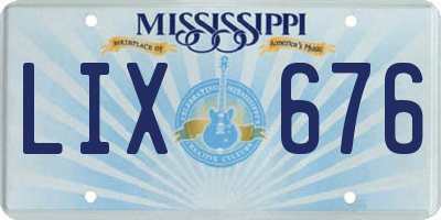 MS license plate LIX676