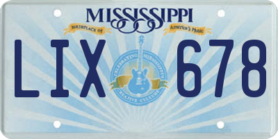 MS license plate LIX678