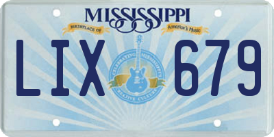 MS license plate LIX679
