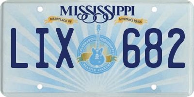 MS license plate LIX682