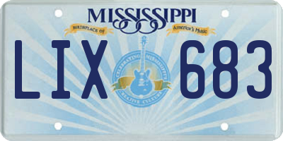 MS license plate LIX683