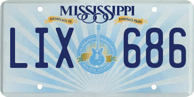 MS license plate LIX686