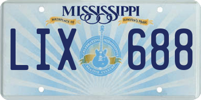 MS license plate LIX688