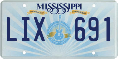 MS license plate LIX691