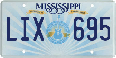 MS license plate LIX695