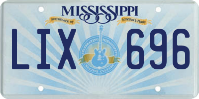 MS license plate LIX696
