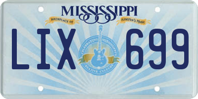 MS license plate LIX699