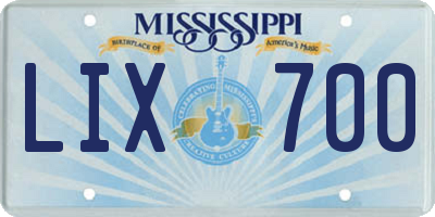 MS license plate LIX700