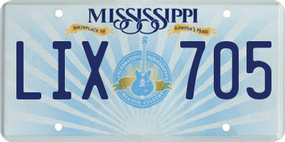 MS license plate LIX705