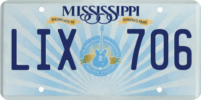 MS license plate LIX706