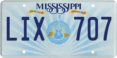 MS license plate LIX707