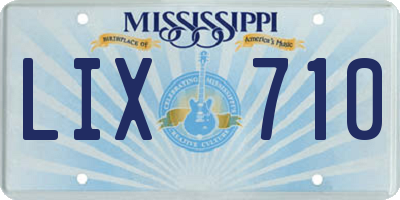 MS license plate LIX710