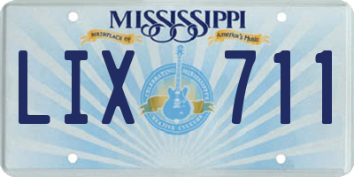MS license plate LIX711