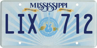 MS license plate LIX712
