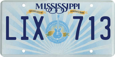 MS license plate LIX713