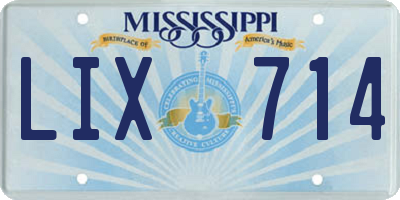 MS license plate LIX714