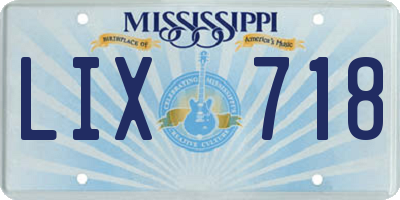 MS license plate LIX718