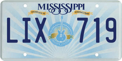 MS license plate LIX719