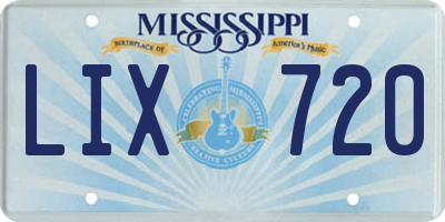 MS license plate LIX720