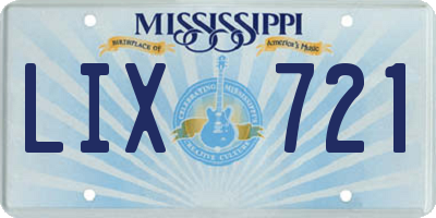 MS license plate LIX721