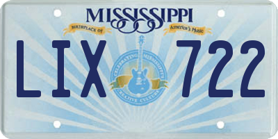 MS license plate LIX722