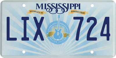 MS license plate LIX724
