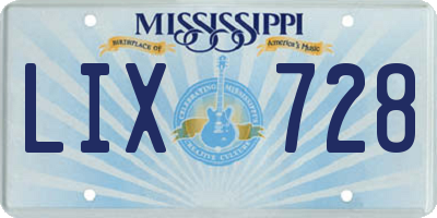 MS license plate LIX728
