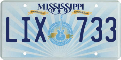 MS license plate LIX733