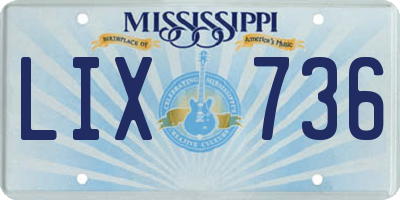 MS license plate LIX736