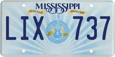 MS license plate LIX737
