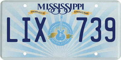 MS license plate LIX739